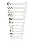 Flex 25-Piece Ratcheting Wrench Set with SAE and Metric Sizes, 72-Tooth Box End, Off-Corner Loading for Better Grip, Ultra Thin Head for Tight Spots