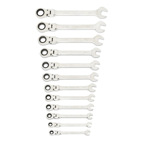 Flex 25-Piece Ratcheting Wrench Set with SAE and Metric Sizes, 72-Tooth Box End, Off-Corner Loading for Better Grip, Ultra Thin Head for Tight Spots
