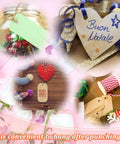 Three Piece Metal Handheld Paper Punch Set With Plastic Handle For Easy Circle Holes, shown with decorated DIY gift tags