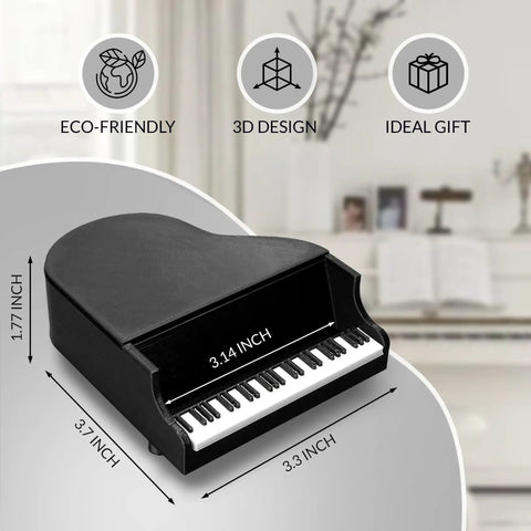 Sturdy Piano Phone Stand For Desk And Bedside Holder That Grips Up To 8 Cm Wide Phones in black piano shape on table