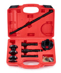 Harley Wheel Bearing Puller Tool Kit For Removal And Installation Of Three Quarter Inch Bearings in red carrying case