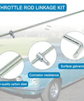 Adjustable Throttle Linkage Kit and Accelerator Rod for 1967 1969 Camaro, Compatible with 1968 1969 Nova and 1964 1969 Chevelle El Camino, Easily Cut and Bend for Non-Cable Throttle, Forged Galvanized Steel With White Zinc Plating Durability, 14.88-inch rod