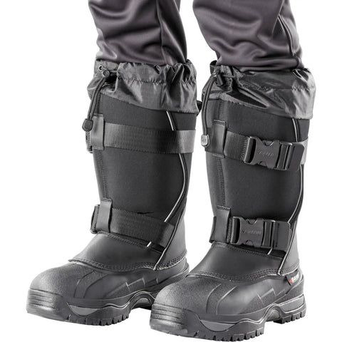 Impact Winter Boots With Tall Leather And Nylon Upper Locking Snow Collar, Eco Tek Materials, Double Buckle Fastening, Arctic Rubber Shell