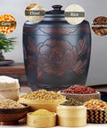 Keep Your Pantry Fresh As Heck Super Spacious Ceramic Airtight Storage Container With Secure Lid Hella Large Kitchen Canister with grains.