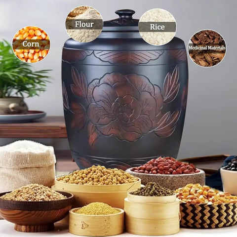 Keep Your Pantry Fresh As Heck Super Spacious Ceramic Airtight Storage Container With Secure Lid Hella Large Kitchen Canister with grains.
