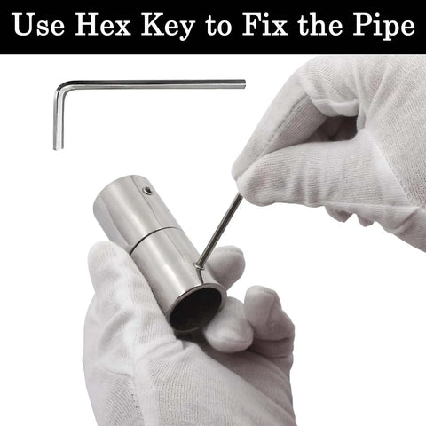 Use hex key to fix the pipe; Two Pack Folding Swivel Tube Joint Connector For 1 Inch OD Stainless Steel Boat Handrail Fittings 316 Marine Grade
