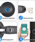 Fingerprint Door Lock With App Control And Keyless Entry Handle For Home Apartment Office Or Hotel Unlock In 0.5 Seconds