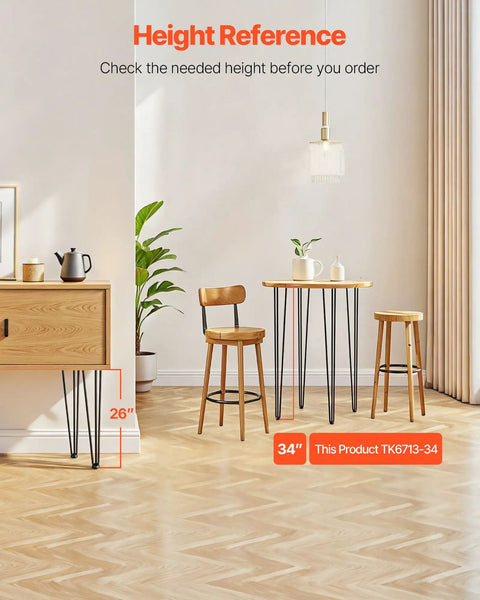 Room with Hairpin Table Legs 34 Inch Black Set Of 4 Beefy Heavy Duty Desk Legs, table and chairs in modern decor.