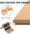 Self Closing Hidden Kitchen Cabinet Hinge Three Eighth Inch Inset Antique Brass 6 Pack with inset W shape diagram