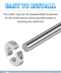 16mm Bore Double Split Shaft Collar With 35mm Outer Diameter And 12mm Thickness Aluminum Alloy Locking Collar Clamp Includes Set Screw And Hex Wrench Industrial Grade Pack Of 2 For Machine Tools Conveyors Auto Assembly Lines, split view on shaft