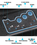 Control panel of Compact Countertop Ice Maker Machine Cranks Out Chilled Nugget Ice Super Fast with buttons and indicators.