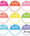 Hello My Name Is Round Name Tag Stickers Set 315 Pcs In 9 Macaron Colors For Classroom Bulletin Board Decor