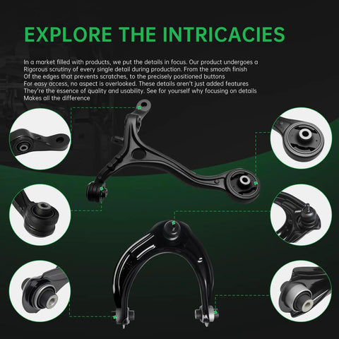 Front End Suspension Kit for 2008 Through 2012 Honda Accord Complete 14 Piece Set control arms and components image