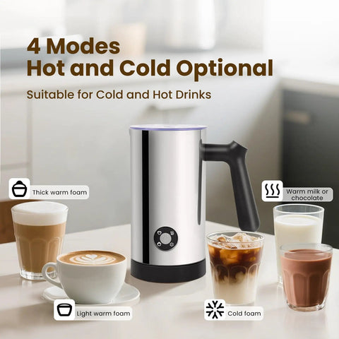 4 In 1 Milk Frother And Steamer With 10 6 Oz Capacity Electric Foam Maker For Lattes Cappuccinos and Chocolate