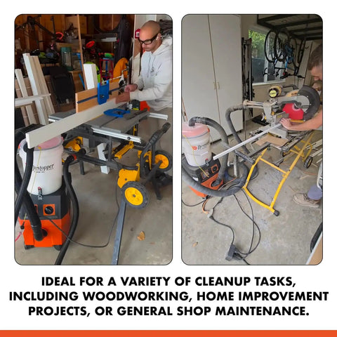 Dustopper Turbo Bagger Upgrade Kit For Fein Turbo I And II Dust Collection System with workspace tools and setup.