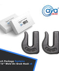 Weld-On Grab Chain Hook 5 Sixteenth Inch Heavy Duty Beefed Up Tow Hook G70 Forged Steel for cars, trucks, SUVs, RVs 2 pack