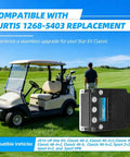 Top Shelf 48Volt 400 Amp Golf Cart Speed Controller Plug And Play Motor Driver Replacement Direct Fit 2016 Plus Star Ev Electric Golf Carts in front of golf cart on grass.