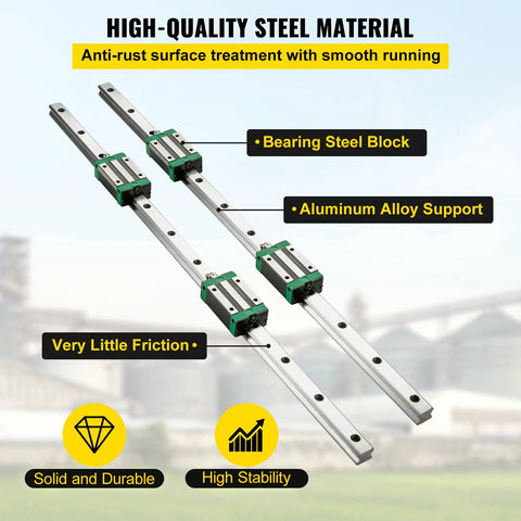 Two Piece Linear Rail Kit With Rails And HSR20 Bearing Blocks For DIY CNC Routers Lathes And Mills Linear Motion Slide System