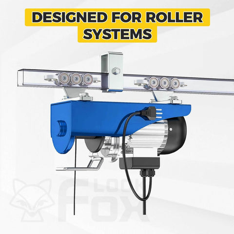 Industrial Grade 12 Gauge Strut Channel Trolley Track One And Five Eighths Inch Wide Four Point Eight Foot Long Galvanized High Zinc Coating With Spangle Heavy Duty U Channel With Short Slotted Back For Ceiling Suspensions And Equipment Installations One shown with roller system.
