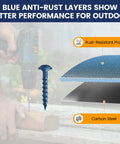 Blue Anti Corrosion Pocket Hole Screws 1 Inch Coarse Thread Wood Screws with rust-resistant coating and carbon steel material