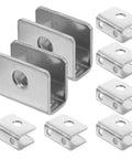 Heavy Duty Glass Shelf Clips Set For Shower Doors Mirrors Closets And Floating Shelves Stainless Steel Retainer Clips Tough As Nails Zinc Alloy Construction Easy Install Keeps Glass Secure And Protected, showing zinc alloy construction