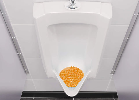 Industrial Strength Urinal Screen 10 Pack Citrus Mango Fresh Odor Control For Schools, Restaurants, Offices in white urinal