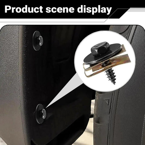 100 Piece Heavy Duty Car Body Screws And Bolts Kit with splash shield retainers attached to car fender in use