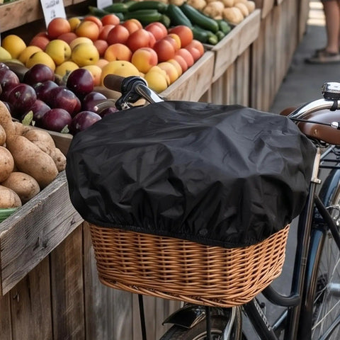 Heavy Duty Waterproof Bike Rack Cover With 60 Liters Rain Protection To Keep Treasures Dry On Outdoor Adventures And Sudden Showers For Most Bikes black basket cover on bicycle at market