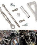 Adjustable Billet Alternator Bracket Kit For Chevy Small Block V8 With Long Water Pump Polished Aluminum Fits 305 327 350 383 5.0L 5.7L Engines For V Belt Hot Rod And Truck Builds, components and installed views.