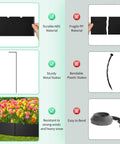 Comparison of No Dig Plastic Garden Edging Border Kit features: durable ABS panels, metal stakes, flexibility, flower bed use.