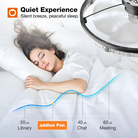 24 Inch Low Profile Ceiling Fan With Dimmable Led Light And Remote boosts airflow while a woman sleeps peacefully in bed.