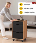Low Profile One Inch Caster Wheels For Furniture Set Of Four Big Time Mobility With Zero Fuss TPR Rubber Cabinet Casters Floor Safe Black Design on rolling cabinet.