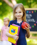 Child holding book with 160 Ocean Animals Name Tag Stickers Set With Eight Cute Sea Creature Designs For Back To School