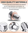 Magnetic Oil Drain Plug Kit With 5 Copper Crush Washers, Stainless Steel Oil Pan Plug Nut Bolt, Easy Install, High Quality Materials