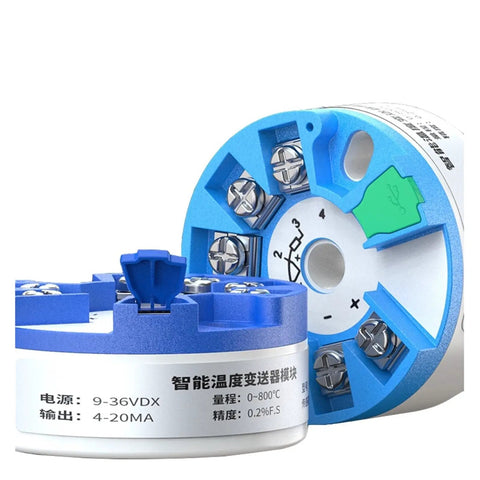 Programmable Temperature Transmitter Module for PT100 and Thermocouple K J to 4 to 20 mA Converter Head Mounted