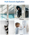 2 In 1 Door Alarm And Window Sensor Chime Set For Kid Safety And Home Security With 3 Level Volume Easy Switch Between Alarm And Doorbell Works On Doors And Windows Ideal For Garages And Apartments 3 Pack on door, window, pet, and child scenes