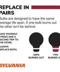 Diagram illustrating replacement advice for Long Life Miniature Bulbs For Interior Lighting, emphasizing paired bulb replacement.