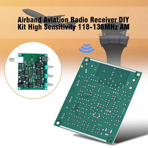 Airband Radio Receiver 118-136MHz AM Crystal Clear Reception DIY Kit PCB with control tower background