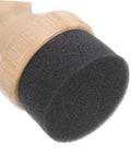 Close-up of Real Deal Silicone Cutting Board Oil Wax Applicator Brush with sponge tip for efficient kitchen maintenance.