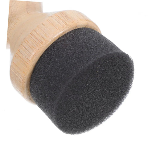 Close-up of Real Deal Silicone Cutting Board Oil Wax Applicator Brush with sponge tip for efficient kitchen maintenance.