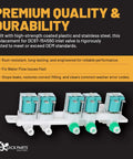 Upgraded Water Inlet Valve Assembly For Front Load Washers DC97-15459G on black background, five-port solenoid visible