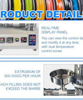 Real-time display panel of a desktop 3D printer extruder showcasing PID control for filament processing.