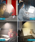 Clip On Reading Light With USB Rechargeable Power Eye Protection 24 LED Flexible Neck Night Bed Lamp in various uses