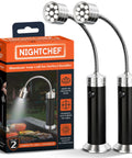 Night Chef Magnetic Grill Light With 9 Ultra Bright LEDs 360 Degree Gooseneck Weatherproof And Heat Resistant Fits Most Grills