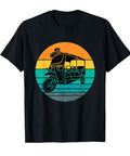 Grab A Fresh Fly Tuk Tuk Graphic T Shirt With Vintage Rickshaw And Asian Scooter Artwork Lightweight Cotton Apparel For Weekend Road Trips And Bangkok Street Vibes Unisex Classic Fit, black shirt with retro tuk-tuk design.