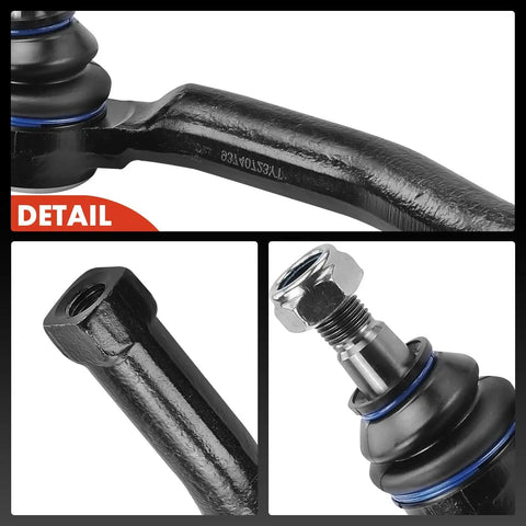 Front Outer Tie Rod End Compatible With Chevrolet Aveo Aveo5 Pontiac G3 Wave Suzuki Swift Plus Driver Side And Passenger Side Replacement Bolt On Direct Fit For Easy Installation On All Models, black metal detail