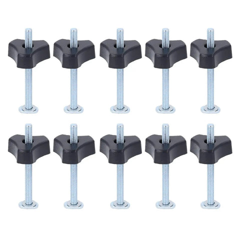 Ten Piece Heavy Duty T Track Knobs Kit For Woodworking Jigs And Fixtures M8x100mm Stainless Steel Bolts Nuts Washers T Slot Clamping Hardware