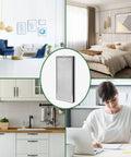 2 Pack Replacement Filter For 40 Series Air Purifiers With 3 In 1 Pre Filter And Activated Carbon Filter For Odor And Dust Easy Fit Long Lasting Performance Compatible With 40A 40B And 40W Models shown in various rooms like living room, bedroom, kitchen, and office.