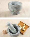 Heavy Duty Granite Mortar And Pestle Set With Anti Slip Base For Grinding Spices Herbs Garlic Pepper Nuts Coffee Beans And More