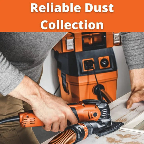 Heavy Duty Wet Dry Dust Extractor 5.8 Gallon Shop Vacuum With 1100W Motor And 151 Cfm, in use collecting dust during woodworking.